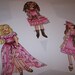 Paris Fashion Sophia Girl pink and chocolate brown polka dots baby nursery kids ART PRINTS set of three 8x10"