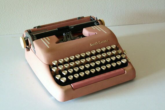 Vintage pink typewriter