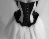 Made to Measure- Black White and Red Steel Boned Corset