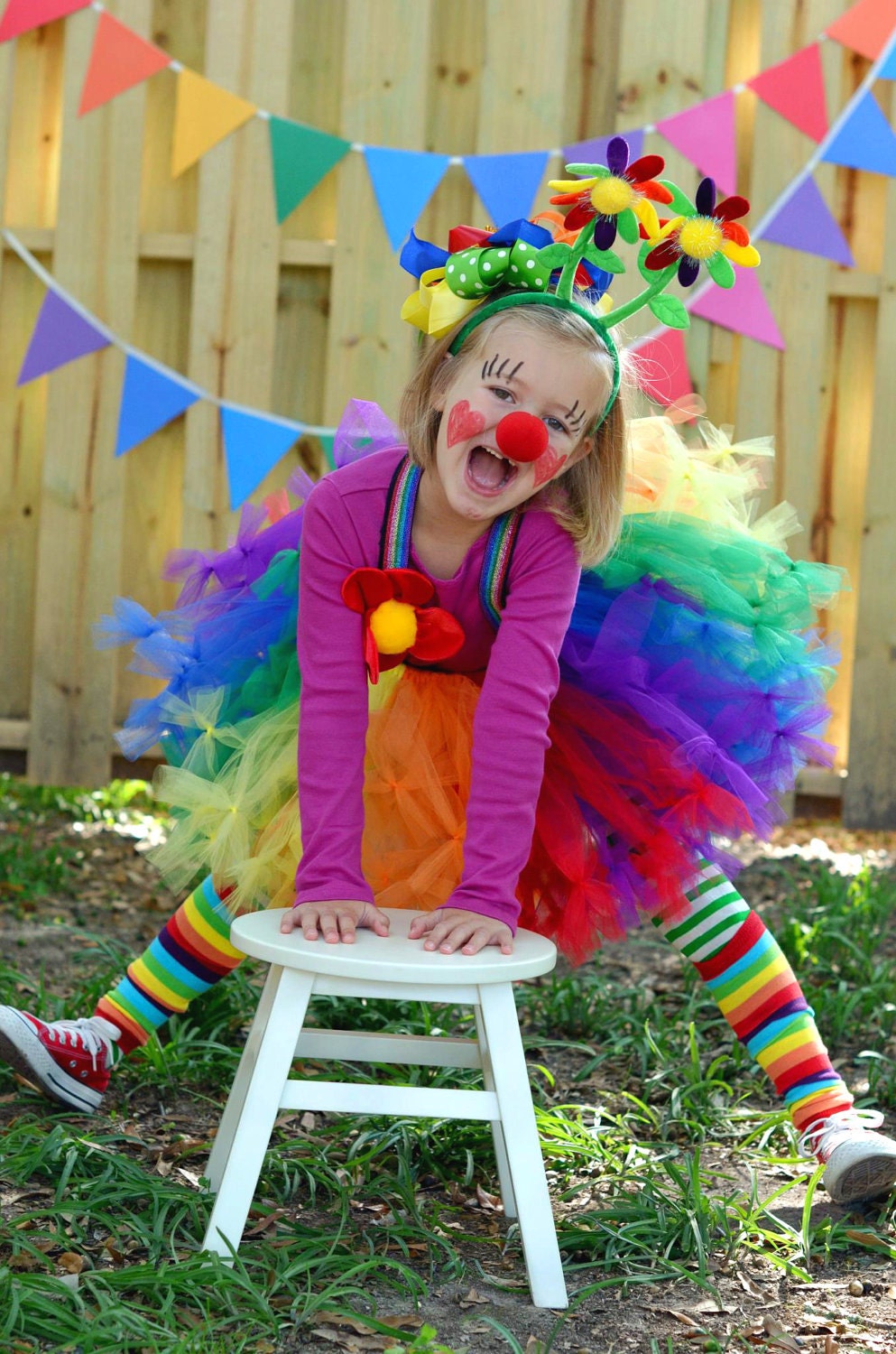 Atutudes Circus Clown Rainbow Pettitutu