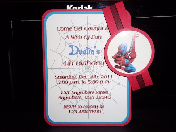 Homemade Spiderman Invitations