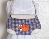 Fox and The Houndstooth Embroidered Handbag