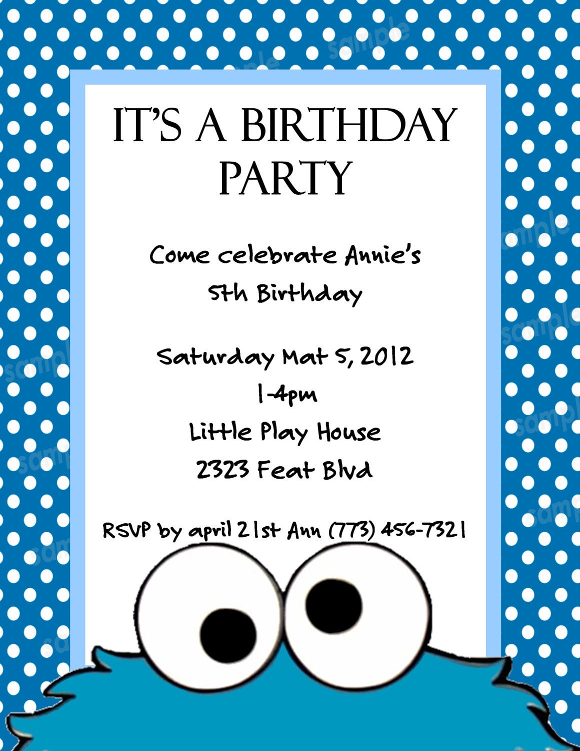 Cookie Monster Invitations