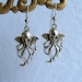 Cthulhu earrings, antiqued silver