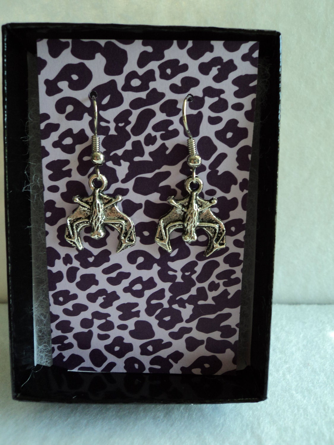 Cthulhu earrings, antiqued silver