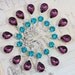 Bridesmaids Jewelry Silver Peacock Wedding Earrings Purple Amethyst Teal 6 Pairs Bridesmaids Jewelry Vintage Earrings - Clip ons avail