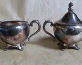 Antique Silverplate/Hollowware Creamer and Sugar Set, William A. Rogers