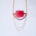 Rose - large watermelon quartz geometric nugget long draped necklace