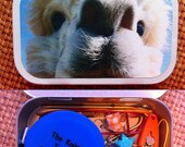 Alpaca Closeup: The Knitter's Tool Altoid Tin with notions for your Knitting Project Bag