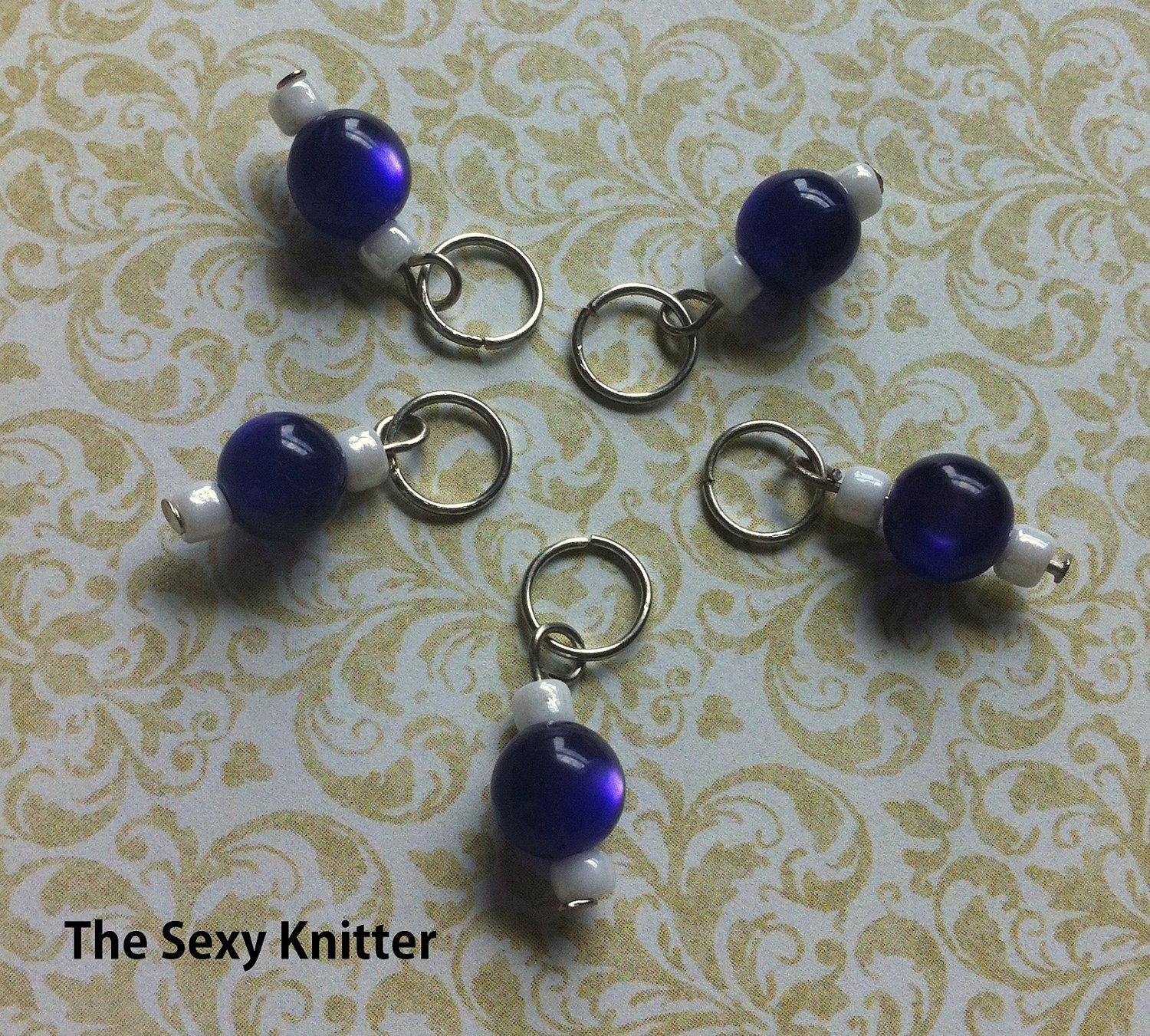 Purple Pearl Stitch Markers - Set of 5