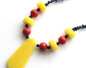 Bright Jasper and Lapiz Stone Statement Necklace - Vibrant Blues