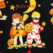 Halloween Trick or Treat Tote Bag in Vintage Children's Retro Black and Orange Cotton Print
