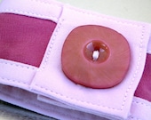 Pink Fabric Buttoned Cuff in Fuscia and Bubblegum No. 1