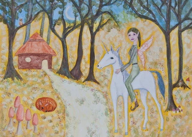 5x7 Fairy Unicorn Magical Print