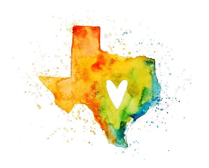 texas Love - Art Print 7x5 inch-Wall Art-Home decor