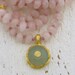 Statement Necklace, Rose Quartz & New Jade Necklace, 24k Gold Double Strand Necklace, Gemstone Necklace