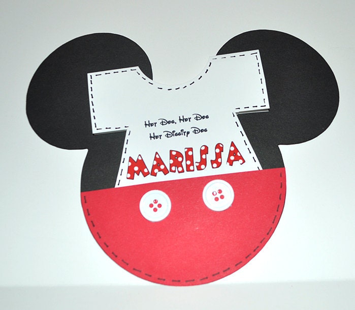 Mickey Baby Shower Invitation (Inspired) With Onesie Insert  QTY 10