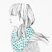 Girl with dotty scarf - 5x7 print