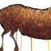 Lascaux Horse Drawing - 11 by 13 brown horse cave nature art - print of pastel painting