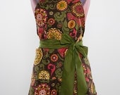 Green Print Full Apron