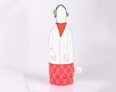 Mother, aunt, friend or grandmother you probably know this woman. Handmade cloth doll in black & white and  hot pink