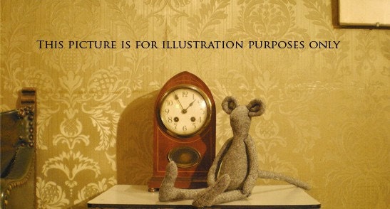 Autumn Mouse :Light Gray Mouse Wearing Light yellow Checkered socks  - handmade fabric doll