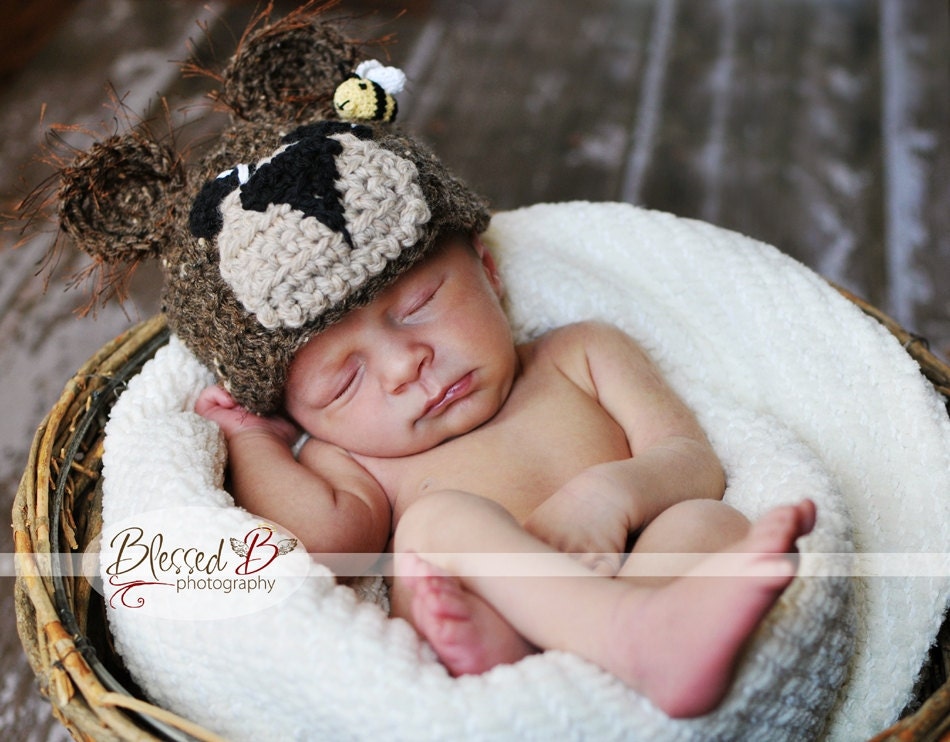 Bears and the Bees Newborn Hat