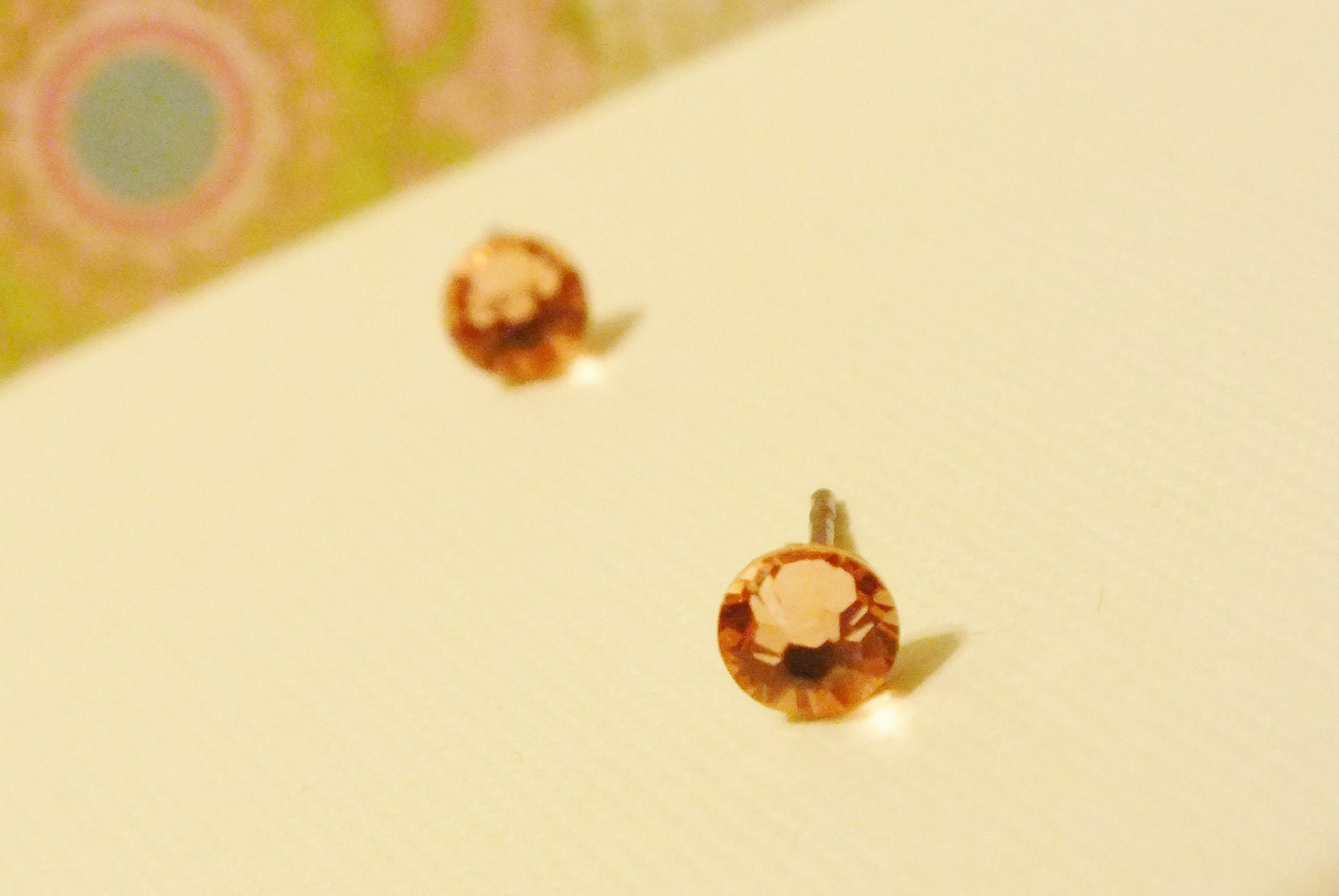 Rose Peach 4.8mm Swarovski Crystal Surgical Steel Stud Earrings