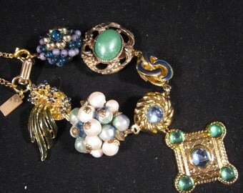 Reclaimed Vintage Bracelet, Vintage Earring Bracelet, Bridesmaid Gift, Vintage Cluster Earrings, Under 40 - The Regal Wrist