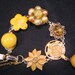 Reclaimed Vintage Bracelet, Bridesmaid Gift, Vintage Earring Bracelet, Statement Assemblage,Under 40, Wedding Bracelet - Marigold