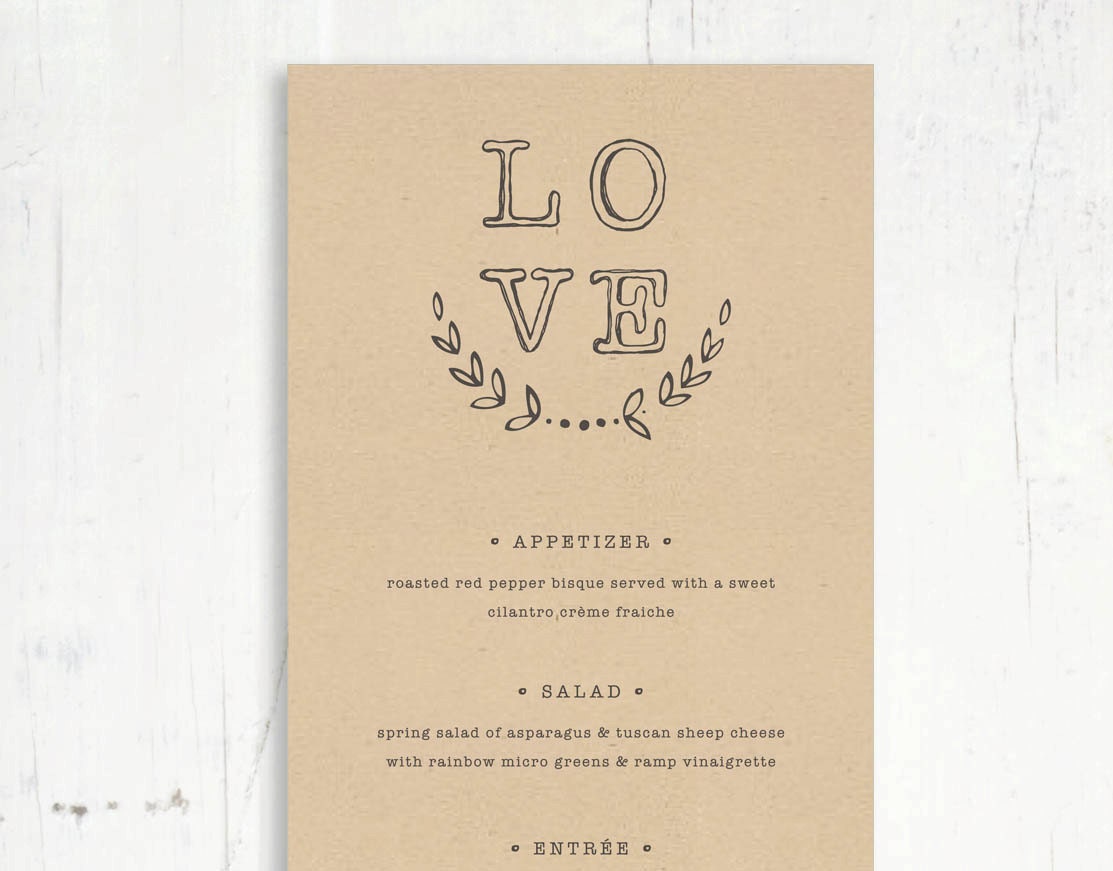 Wedding Menu