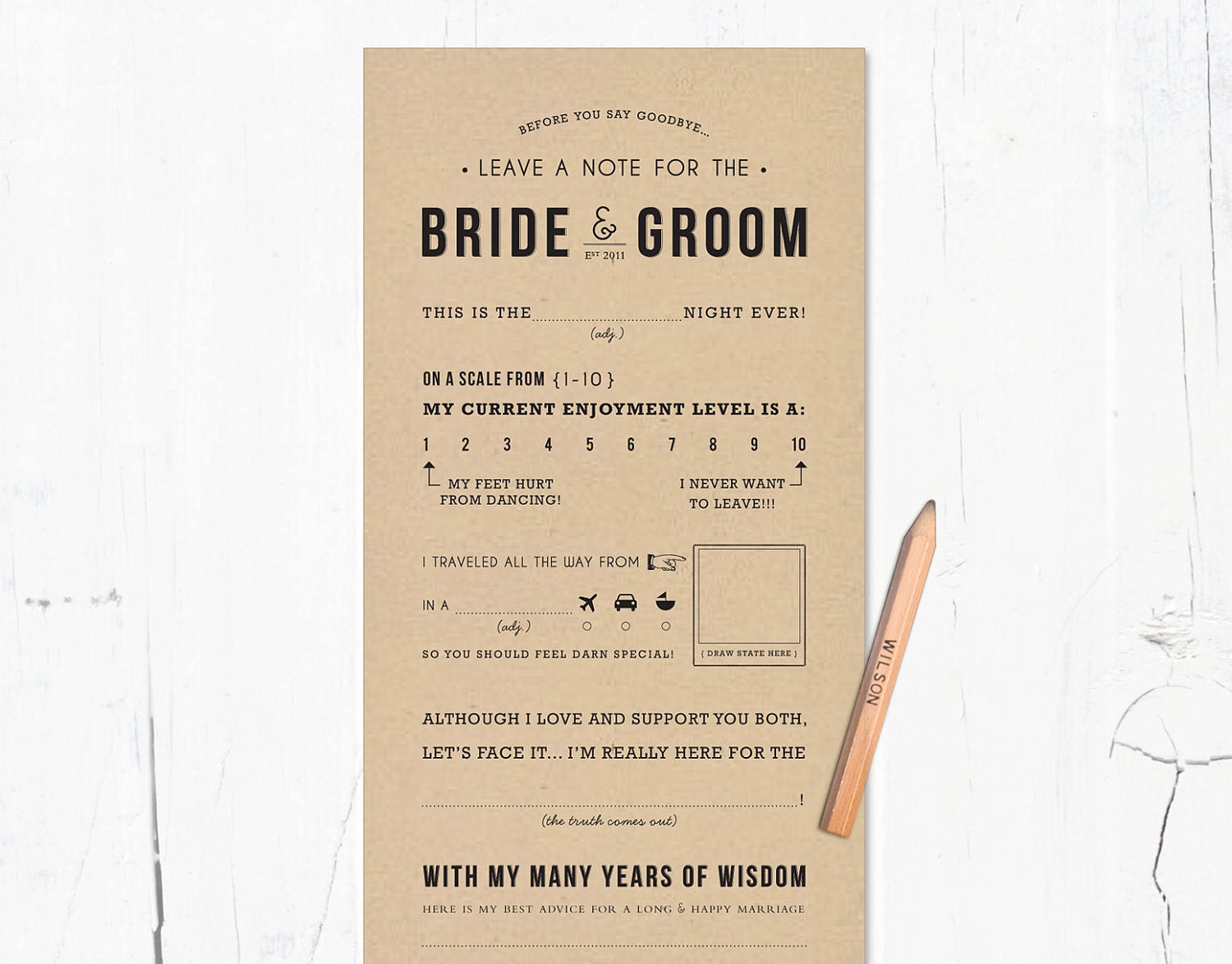 Wedding Adlibs Guestbook Alternative