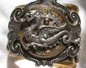 Steampunk Dragon Brass Cuff