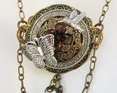 Topaz Crystal Steampunk Necklace