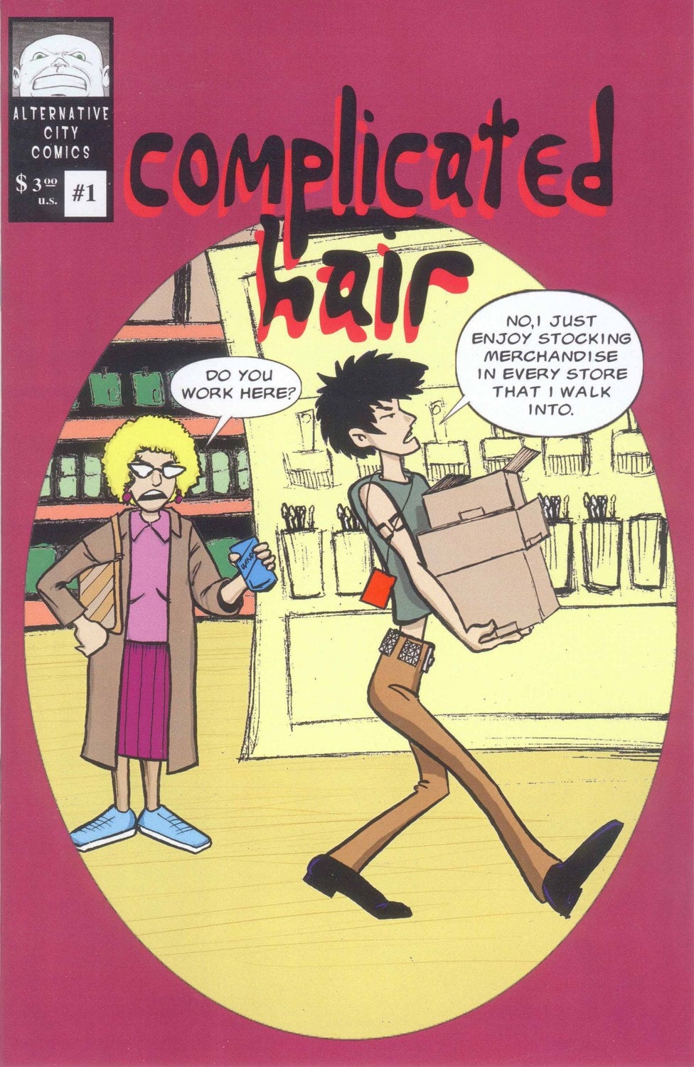 Complicated Hair number 1, comic book, tales of my life working retail