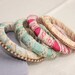 Pretty Vintage Style Ribbon Wrapped Bangles, french ribbon, vintage lace, gift for her, bridesmaids bangles, shabby chic bangles