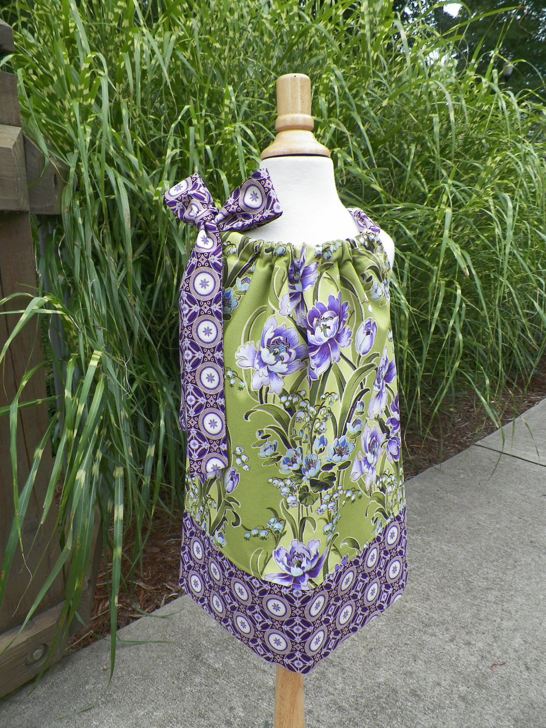 Girls Pillowcase Dress Grandeur Fancy Florals in Jewel, Robert Kaufman fabric sizes 6 month-4T by Baby Harrill