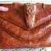 Vintage 1940s Cuban Alligator Head Body Burnt Orange Croc Large Purse Handbag Briefcase Cuba