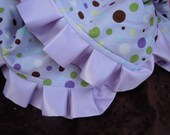 Lollidot in Lilac Minky Binky with satin ruffle