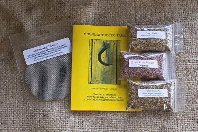 Small Sprouting Kit, Organic Sprouting Seeds & Mesh Screen