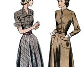 Vintage 40s Dress Sewing Pattern Simplicity 2617 uncut - Size 18 - Bust 36