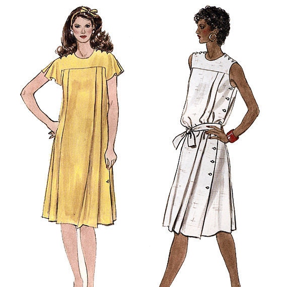 Vogue 8251 Vintage 80s Misses' Dress Sewing Pattern - Uncut - Size 16 - Bust 38