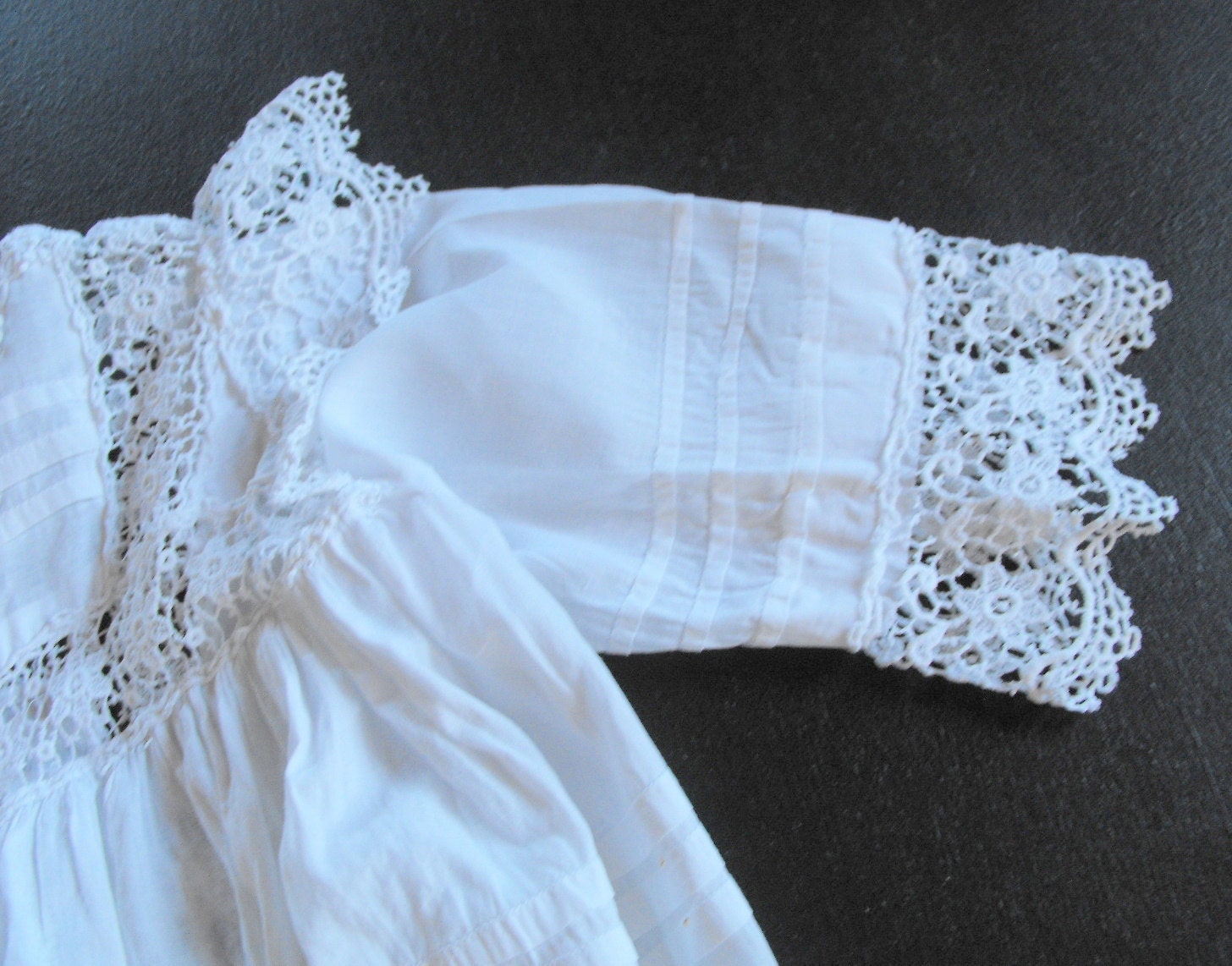 RESERVED FOR NAOMI Victorian Dress Girl of 2 to 4 Vintage French with Lots of Lace and Tucks