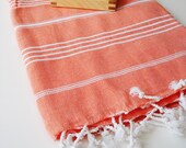 Turkish BATH Towel - Classic Peshtemal - Orange