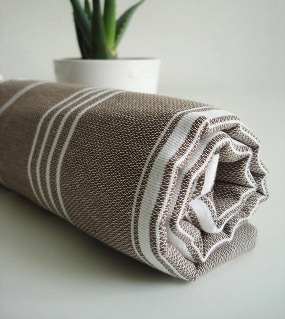 Turkish BATH Towel - Classic Peshtemal - Dark Brown