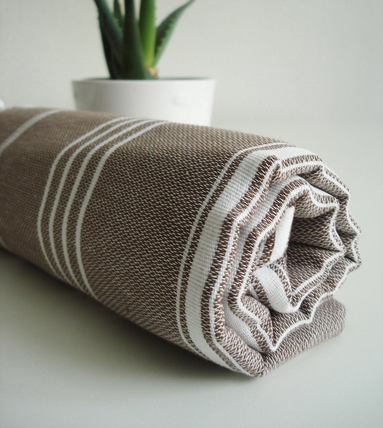 Turkish BATH Towel - Classic Peshtemal - Dark Brown