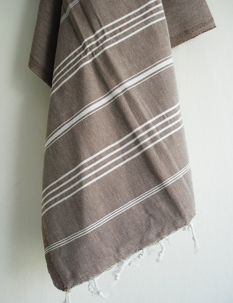 Turkish BATH Towel - Classic Peshtemal - Dark Brown