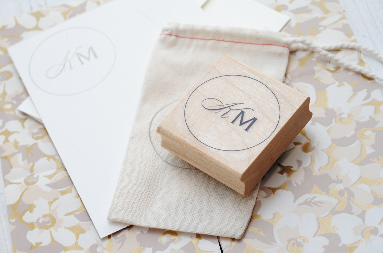 Custom Monogram Rubber Stamp