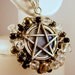 Arachne's Covert Pearl and Quartz Pentacle Necklace - Black and White