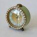 Vintage Jadeite Green Bradley Rhinestone Alarm Clock